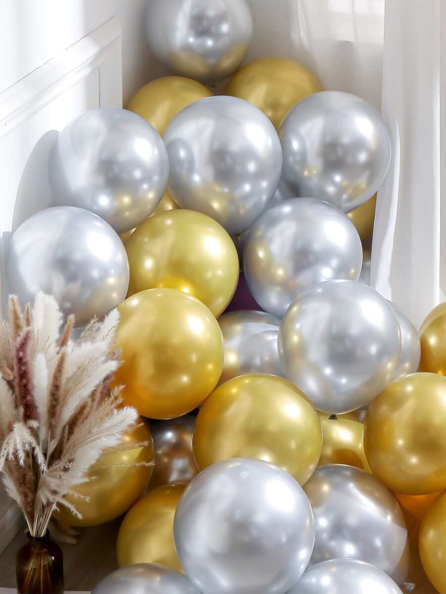 Metallic Ballong Guld och Silver