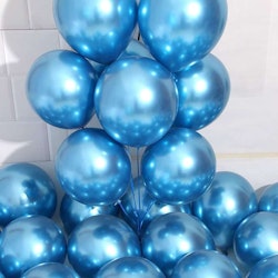 Metallic/Chrome Ballonger Blå