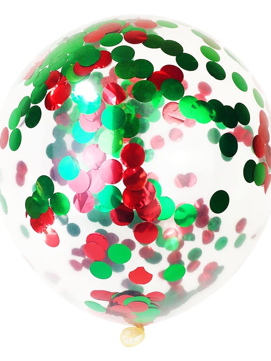 Glitter Ballonger Röd/Grön - Festdags