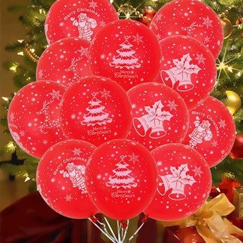 Röda Ballonger med Julmotiv