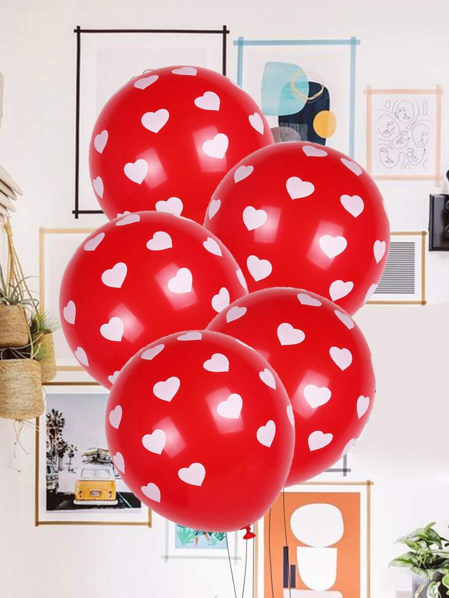 Röda Hjärtballonger