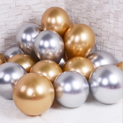 Metallic Ballong Guld och Silver