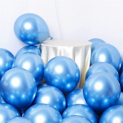 Blå Metallic/Chrome Ballonger