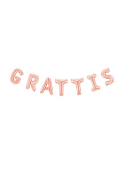 Grattis Ballong Girlang Roséguld