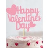 Tårtdekoration Happy Valentines Day Rosa