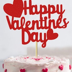 Tårtdekoration Happy Valentines Day Röd