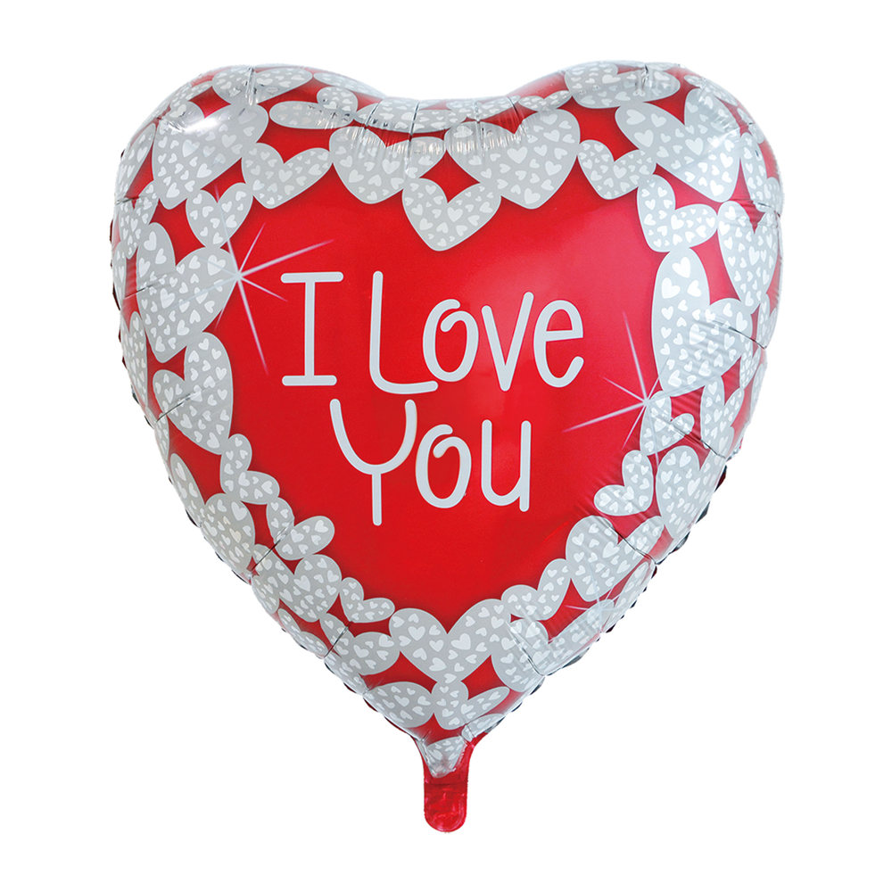Hjärtballong I Love You Röd/Vit