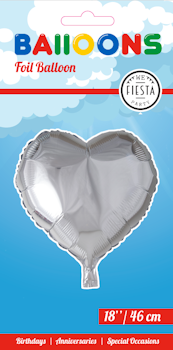 Hjärtformad Ballong Silver