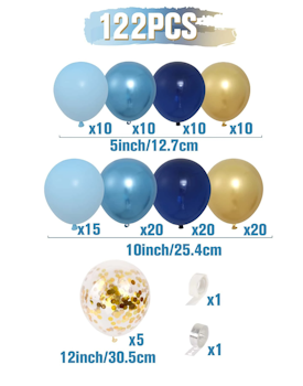 Ballongbåge Blå/Guld/Ljusblå