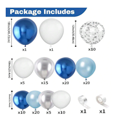 Ballongbåge Blå/Vit/Silver