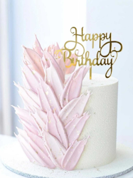 Tårtdekoration Happy Birthday Guld