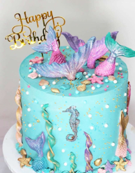 Tårtdekoration Happy Birthday Guld