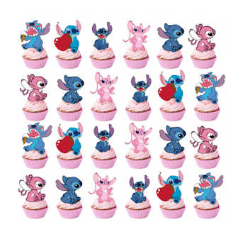 Tårtdekoration Stitch Blå/Rosa