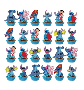 Tårtdekoration Stitch Blå