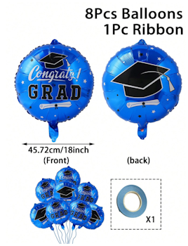 Examen/Studenten Ballonger Blå