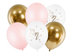One Ballonger Rosa/Guld