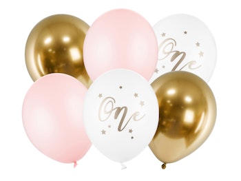 One Ballonger Rosa/Guld