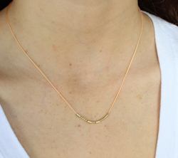 Lucky Feather - Morse-Code Gold Necklace - DREAMER