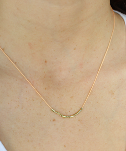 Lucky Feather - Morse-Code Gold Necklace - HAPPY