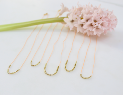 Lucky Feather - Morse-Code Gold Necklace - LOVED