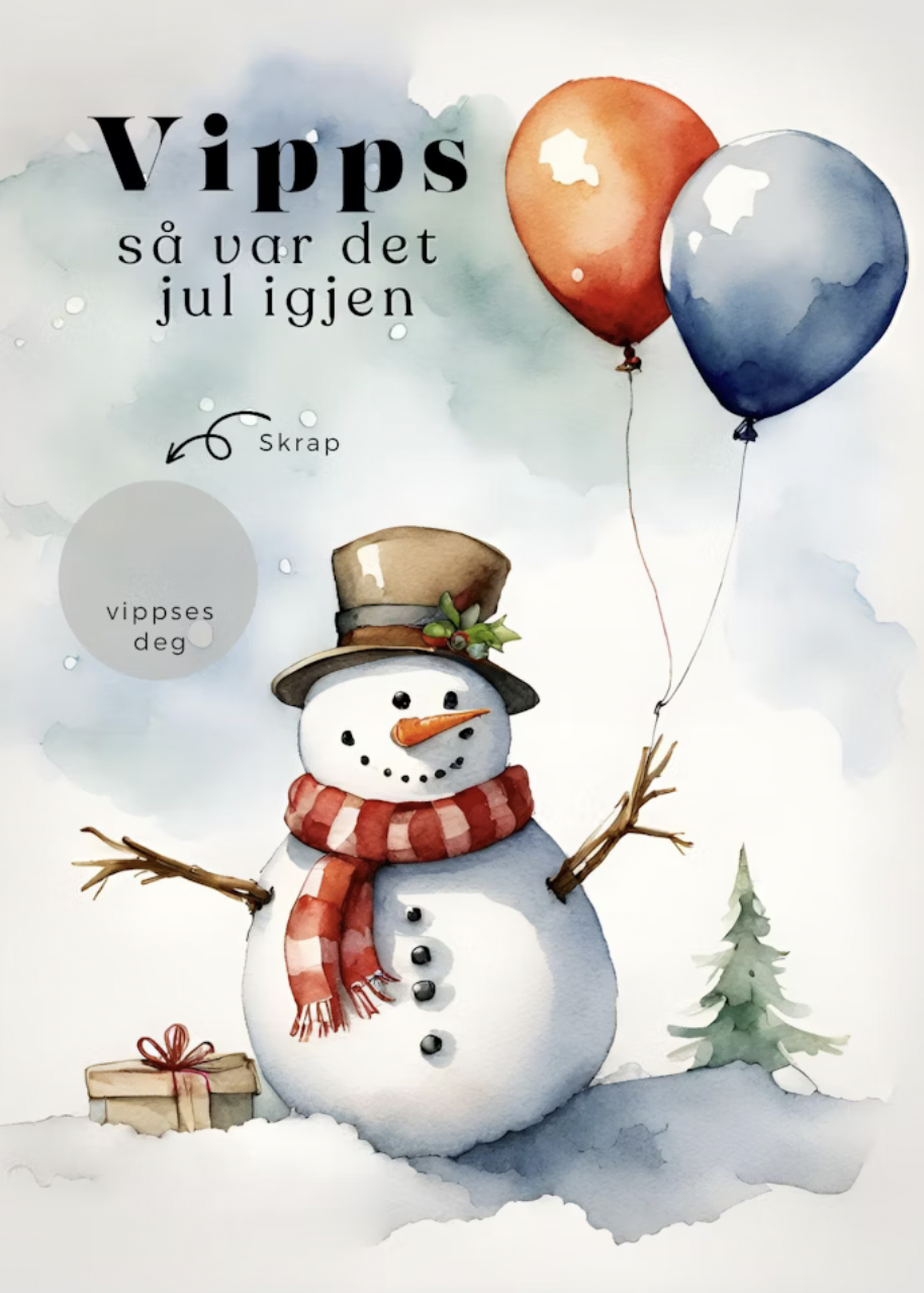 Vippskort - Snømann