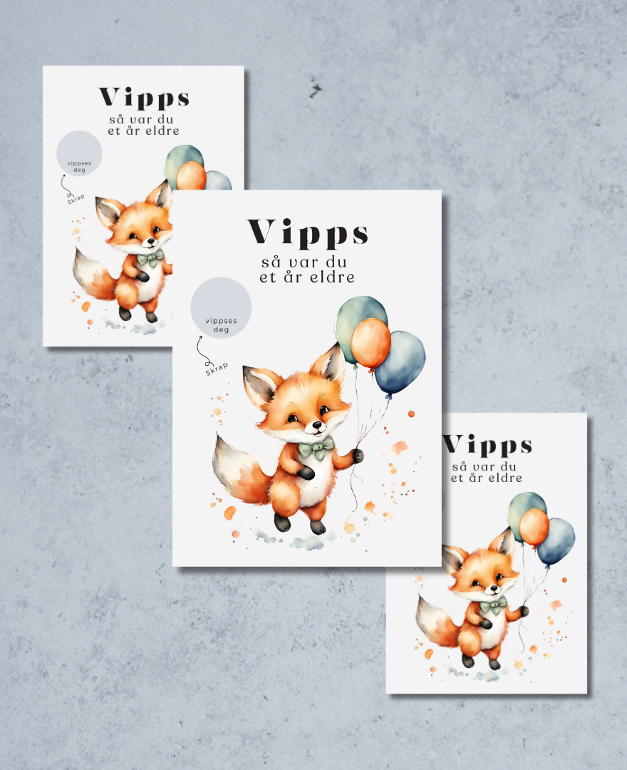 3pk Vipps Skrapekort - Fox