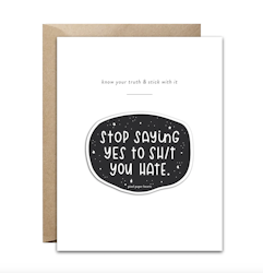 Pixel Paper Heart Sticker Card - Stop Saying Yes..