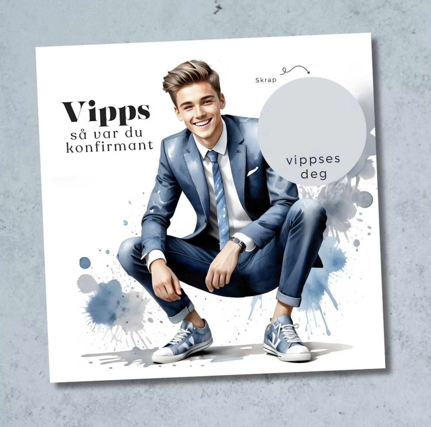 4pk Vipps Konfirmasjonskort - Gutt