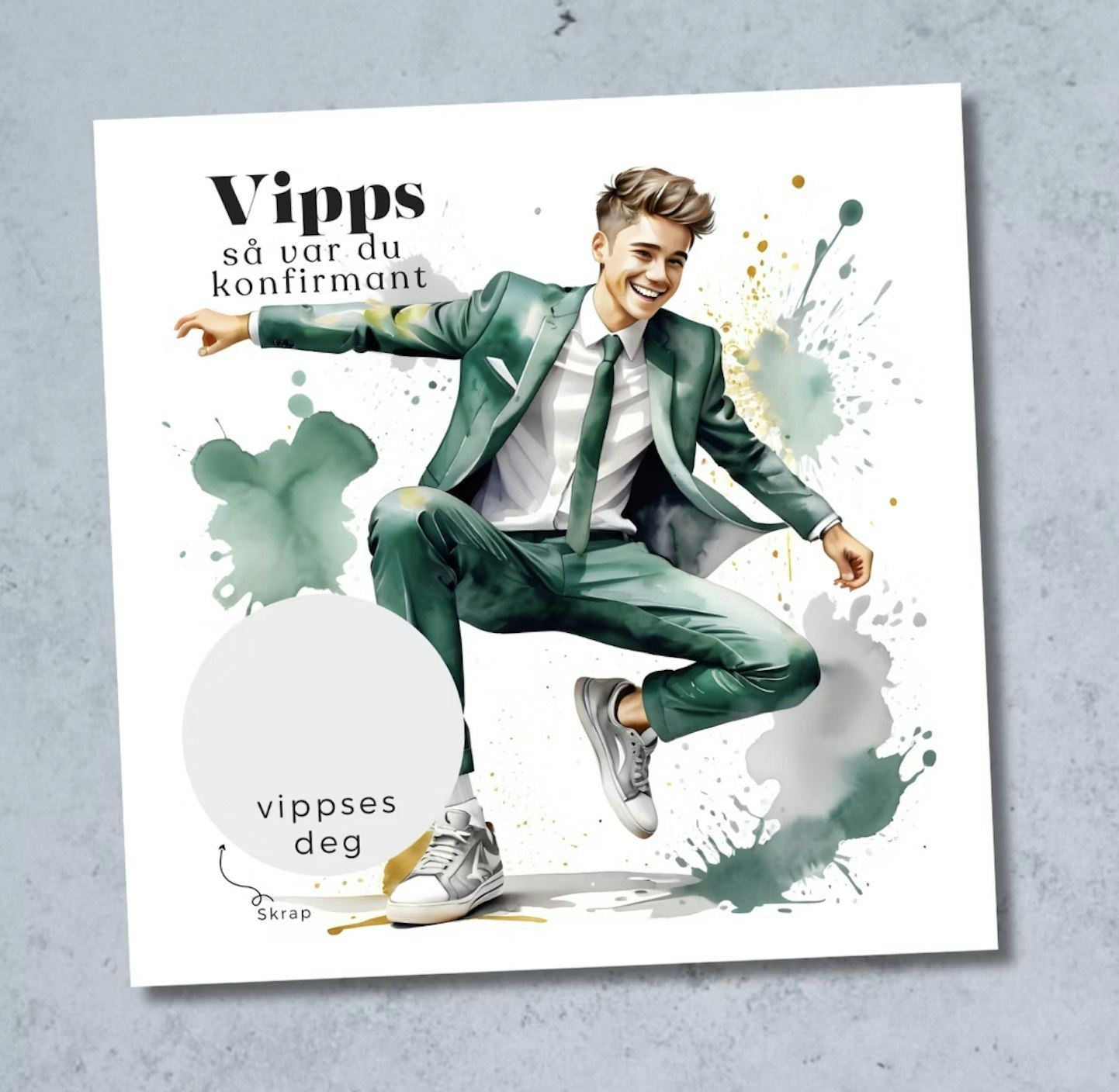 4pk Vipps Konfirmasjonskort - Gutt