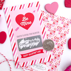 Paprika Paperie "Be my Valentine" Scratch-Off Card - 2pk