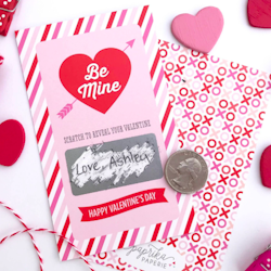 Paprika Paperie "Be my Valentine" Scratch-Off Card - 2pk