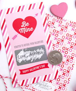 "Be my Valentine" Scratch-Off Card - 2pk