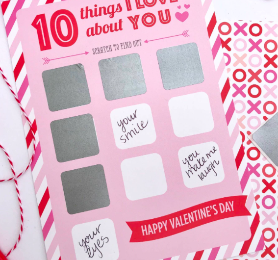 Paprika Paperie "10 things I love about you" Scratch-off Card