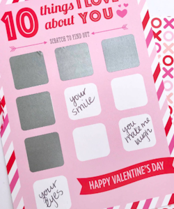 "10 things I love about you" Scratch-off Card