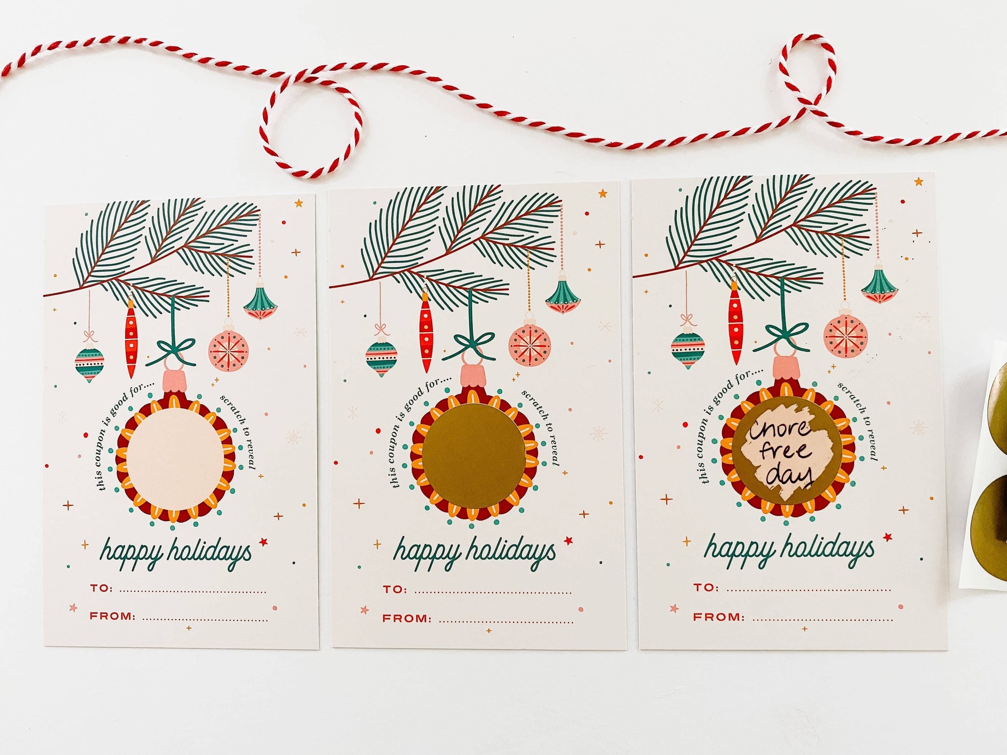 Paprika Paperie Christmas Scratch Off Cards - 3pk
