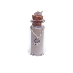 Lucky Feather - Message in a Bottle Necklace - "Never give up"