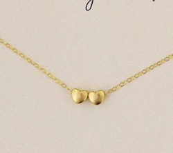 The Vintage Pearl - "All My Loves Gold Necklace" - 2 Hearts