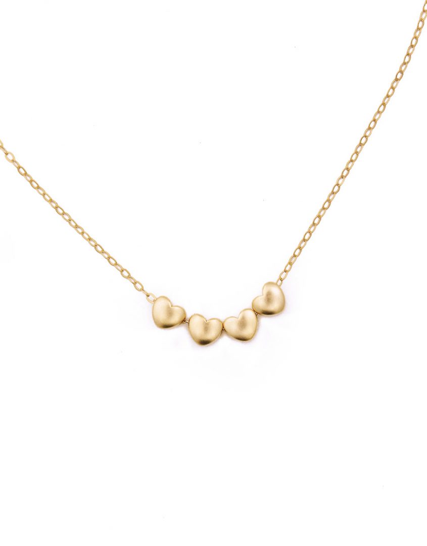 The Vintage Pearl - "All My Loves Gold Necklace" - 4 Hearts