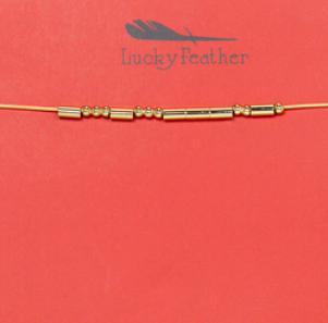 Lucky Feather - Morse-Code Gold Necklace - DREAMER