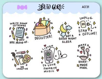 Self Care Activities Sticker Set