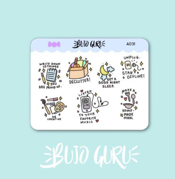 Self Care Activities Sticker Set