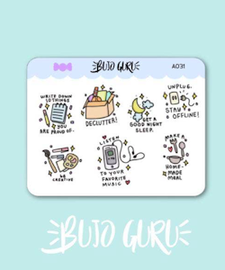 Self Care Activities Sticker Set