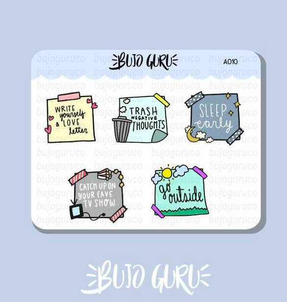 Self Care Reminder Sticker Set