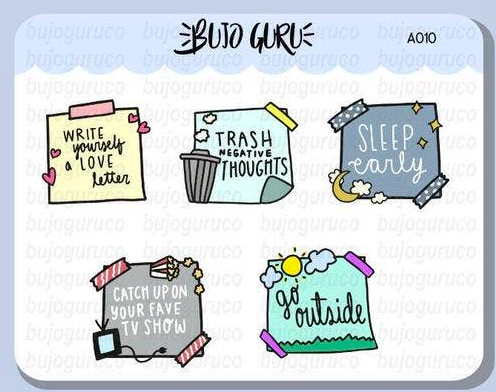Self Care Reminder Sticker Set