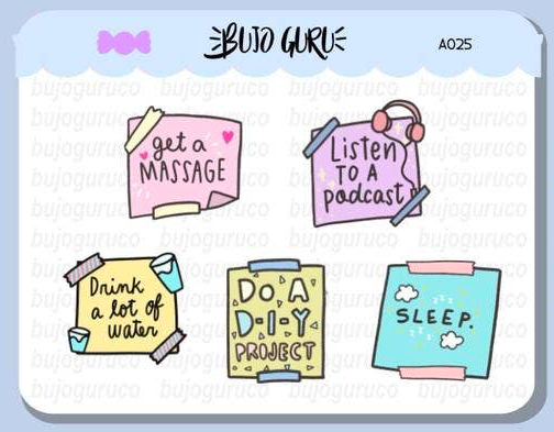 Self Care Reminder Sticker Set