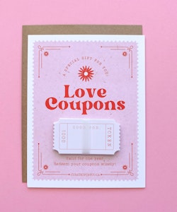 Curated for you Gift - Retro Love Coupons Card - pink