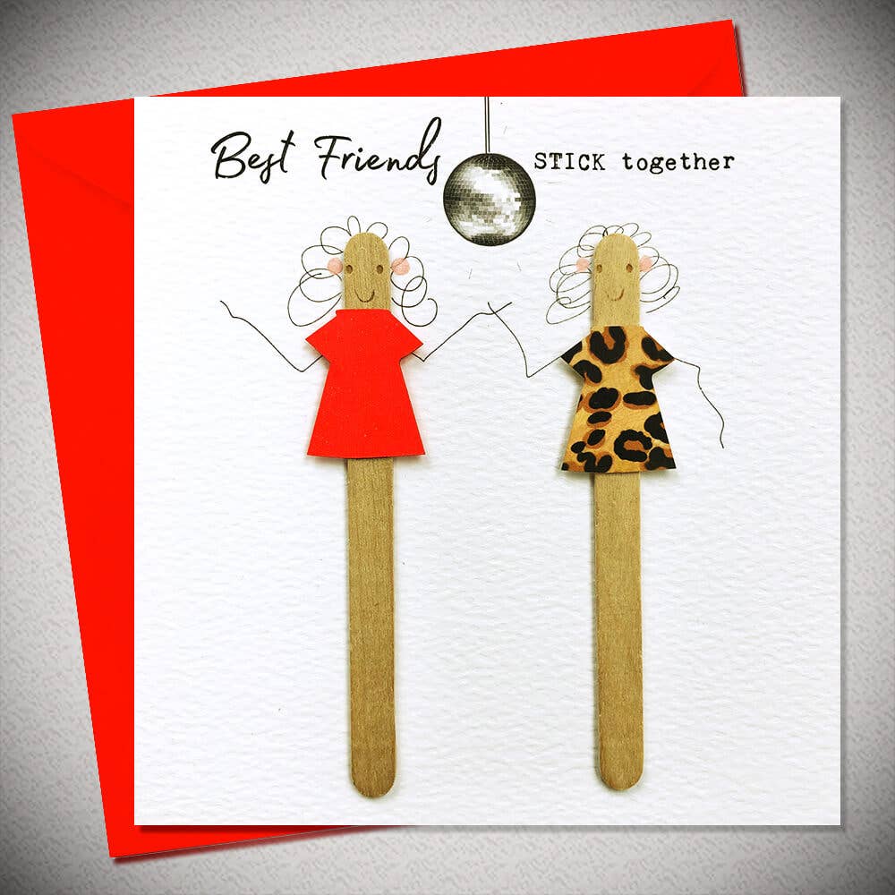 Bexy Boo Greeting Card - "Best Friends STICK together"
