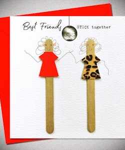 Bexy Boo Greeting Card - "Best Friends STICK together"