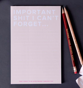 Kitty Meow Boutique- "Important $#!T I Can't Forget"  - Notepad