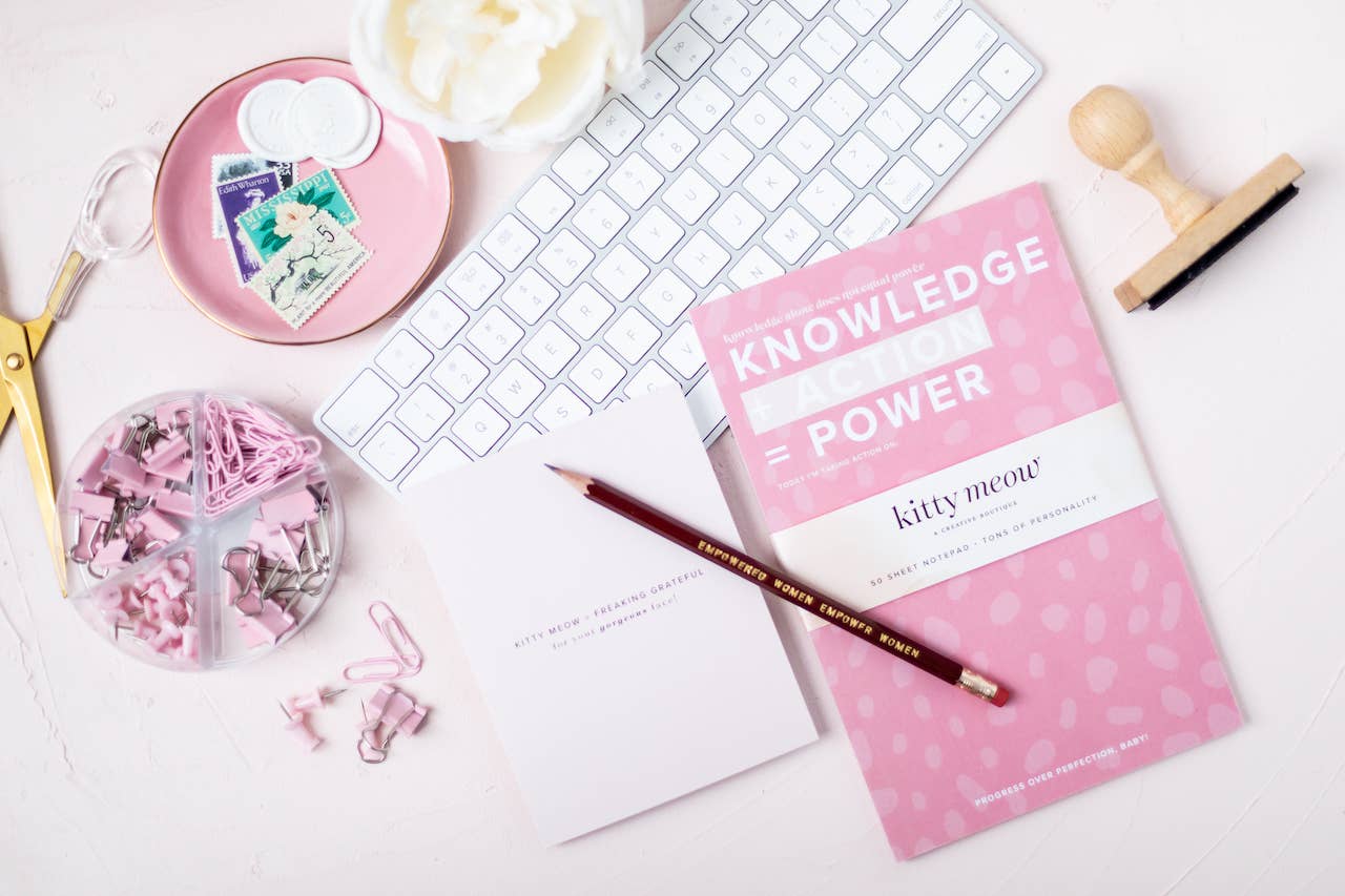 Kitty Meow Boutique- "Knowledge + Action = Power"  - Notepad